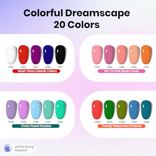 Image of Beetles Gel Nail Polish Kit with UV Light - 31Pcs Nail Polish Set Popular Color Gel with Base and Matte&Glossy Top Coat Soak Off All Season DIY Manicure Kit Art Gifts for Women