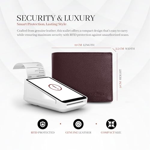 Image of Men Wallet and Belt Combo for Mens Gift - Genuine Leather 4 Card Slots RFID Brown Wallets for Man with Belts for Men Leather Original - Birthday, Diwali Gift for Man