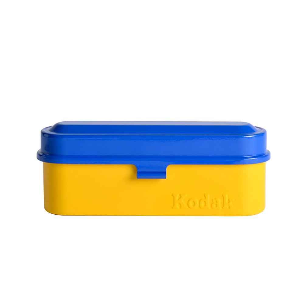 KODAK Film Case Etui na 5 rolek folii 35mm-kompaktowa,stalowa obudowa retro do zabezpieczania rolek folii(azul)(folia nie wchodzi w zakres dostawy)