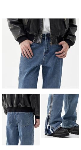 Men's Straight Jeans High Street Washed Casual Korean Classic Jeans2