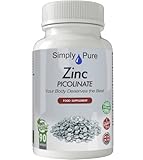 Simply Pure Zinc Picolinate with Copper | Easily Absorbed Bioavailable Form of Zinc | Immune Support | 30mg Capsules x 90 | Gluten Free | GM Free | Vegan
