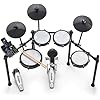 طقم طبول كهربائي مدمج من Alesis Nitro Max مع وسادات شبكية هادئة، طبلة مزدوجة المنطقة مقاس 10 بوصات، بلوتوث، أصوات BFD 440+، طبول، USB MIDI، دواسة ركلة