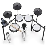 Alesis Nitro Max Kit Electric Drum Set with Quiet Mesh Pads, 10' Dual Zone Snare, Bluetooth, 440+ Authentic Sounds, Drumeo, USB MIDI, Kick Pedal