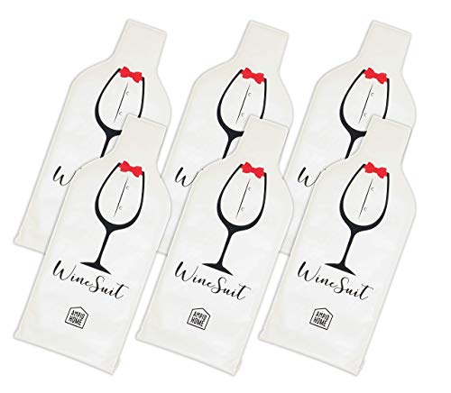 6 PACK Wine Bottle Protector Travel Bag | Reusable Wine Sleeve Bag |