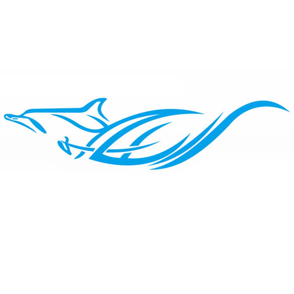 Dolphin Autosticker Set – 2 Stuks, 180x45 Cm, Waterdicht PVC, Springende Dolfijn, Voor Zijdeur, Carrosserie Of Achterruit
