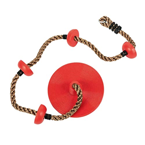 HANABASS Swing Round Disk Swing for Indoor Outdoor Fun Cord Design Recreation for Boys Red