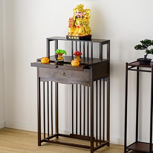 Table de méditation en bois marron pour optimiser les petits coins