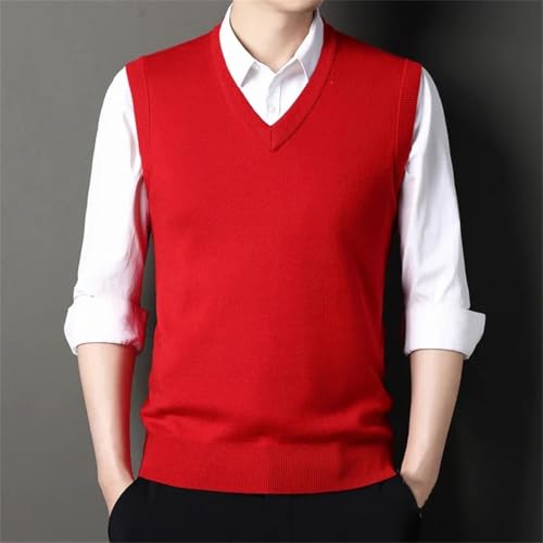 Men Business Casual Waistcoat Thick Woolen Knitted Vest Solid Sleeveless Pullover Tank Tops3