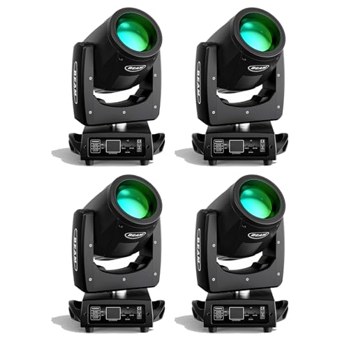 7R 230W Mini Moving Head DJ Lights Light 16 Prisms 13 Colors 14 Patterns Prisms/Wash/Beam/Frost/Rainbow for Parties Wedding Stage Lighting (4 Pack)