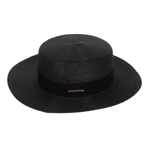 Chapeau de plage pour femme à larges bords casquette été noir