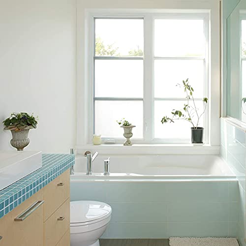 Image of SUNBIRD Window Film Privacy Colorful Window Sticker, Decorative Window Vinyl, Adhesive Home UV Blocking, Heat Insulation Static Cling for Bathroom Office (24 X 120 INCHES, Pure Frosted)