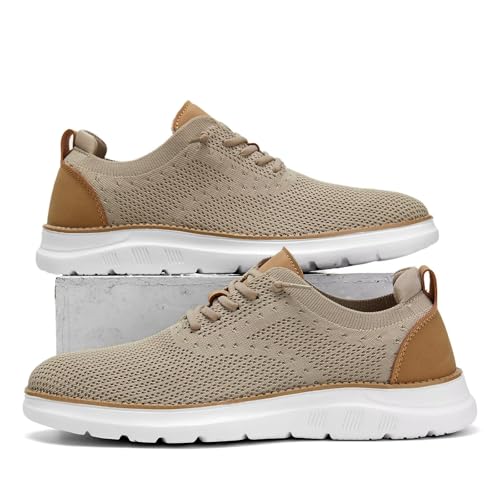 Image of Men's Mesh Sneakers Oxfords Lace-Up Lightweight Casual Walking Shoes Driving Shoes