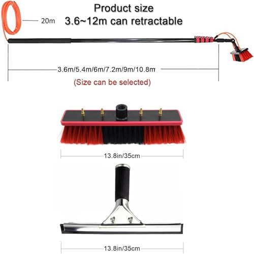 Kit de limpieza de ventanas extensible con cepillo de goma: perfecto para paneles solares, herramienta de limpieza de alto alcance para un brillo sin rayas y fácil acceso.