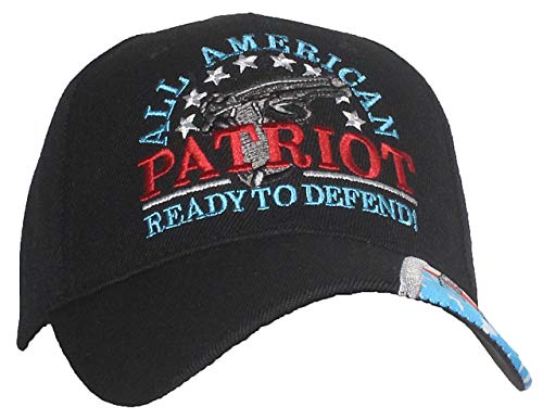 Tropic Hats Adult Embroidered All American Patriot W/Pistol Adjustable Ballcap - Black