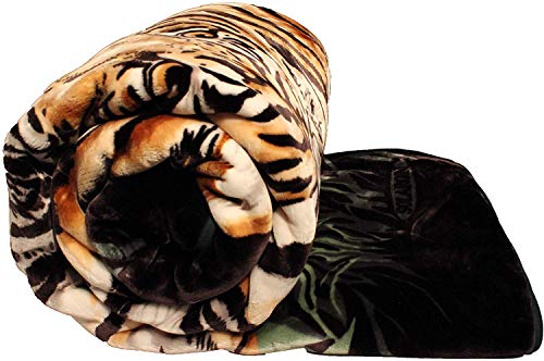 Solaron Korean Super Thick Heavy Weight Mink Blanket (King, 3 Tigers Green) #TOP7
