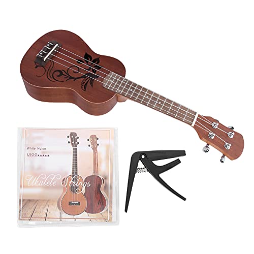 Ukulélé Sapele 21 pouces, Ukulélé Sapele 21 pouces 4 cordes Instrument de musique guitare hawaïenne(panel with flower… - Les Beatles, Paul McCartney, John Lennon, RIngo Starr, George Harrison Ukulélé Sapele 21 pouces, Ukulélé Sapele 21 pouces 4 cordes Instrument de musique guitare hawaïenne(panel with flower… – Image 5