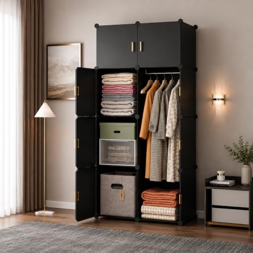 Image of Mevigo Plastic Wardrobe for Kids & Baby | 8-Door Cupboard for Clothes | Almirah for Kids Clothes | Collapsible Baby Wardrobe | Cupboard Storage Rack for Toys Books | Bedroom -Grey