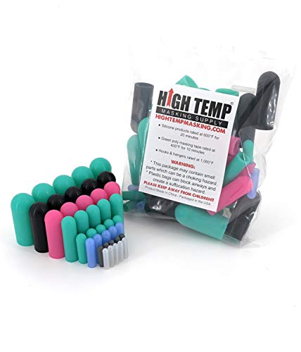 40 Piece High Temp Silicone Rubber Protective End Cap Kit - 3/32