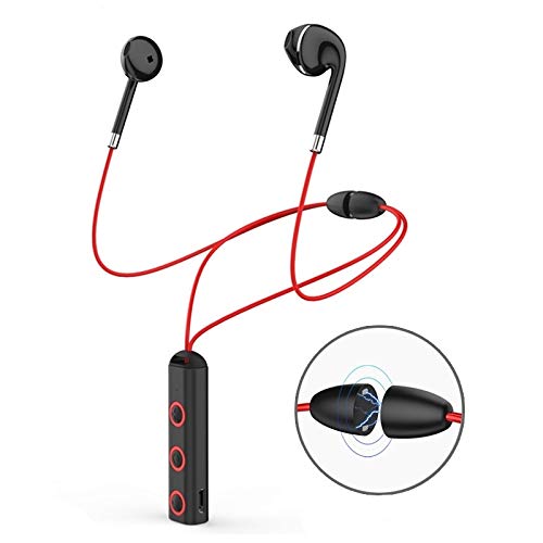 Air smart headphones Bluetooth earphone BT313 Magnetic Earbuds Sport Wireless Headphone Handsfree Bluetooth HD Stereo Bass Headsets With Mic(Black) (Color : Red)