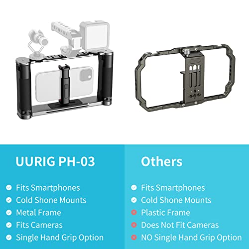 Uurig Ph-03 Cell Phone Stabilizer For Video Recording -Camera Stabilizer Rig +Phone Mount - Iphone Filming Accessories - Phone Video Stabilizer Handheld #TOP3