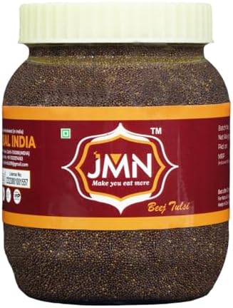 JMN Beej Tulsi Asli - Krishan Tulsi Seeds - Ocimum Sanctum - Tulsi Seeds for Eating (150 gm, Natural)