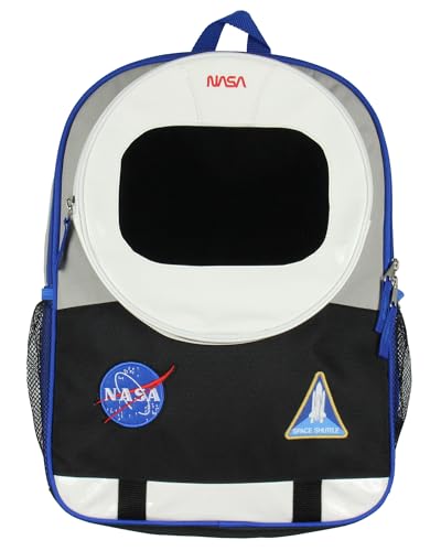 Mochila NASA Astronaut 40.6 cm capacete ônibus espacial terno almôndega logotipo remendos crianças viagem escola livro bolsa