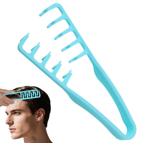 AYBUY Peigne Texture, Brosses Coiffantes, Peigne Grosse Dent Large, Outil Volumisant les Racines, Peignes Texturé à Dents Larges, Accessoire de Soin Léger pour Femmes Et Hommes (Bleu)