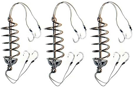 Elfishes 4pcs Carp Fishing Spring Feeder 0.53oz/15g Fishing Hook #6 Coarse Bait Fishing Tackle