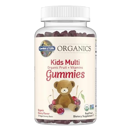 Garden of Life - mykind Organics Kids Gummy Vitamins, Certified Organic, Non-GMO & Vegan Complete Children's - B12, C & D3 Gluten, Soy & Dairy Free Real Fruit Chew Gummies, Multi, Cherry, 120 Count