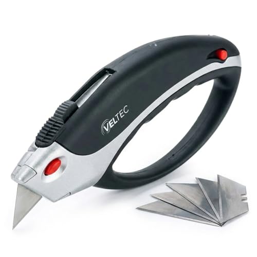 Veltec Heavy Duty Retractable Utility Knife, Box Cutter, Carpet Cutter