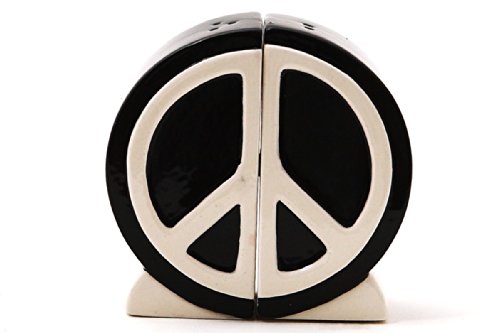 1 X Peace Sign Salt and Pepper Shaker Set: 1960's Icon Home Seasoning