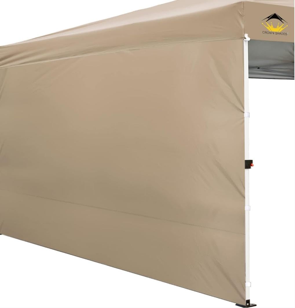 CROWN SHADESCanopy Sidewall for 8x8 Pop up Canopy Tent, Canopy Tent Sidewall with Silver Coating (1 Pack, Khaki)