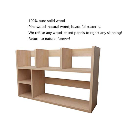 Jcnfa-Shelves Desktop Bookcase DVD Blu-ray Media Storage Desktop Organizer Industrial Bookcase Office Study Simple Assembly (Color : Wood Color, Size : 31.497.8719.68in)