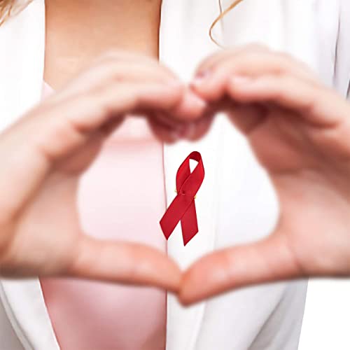Image of Ribbon Awareness Satin Pins Cancer Awareness Ribbon Pin with Safety Pin
