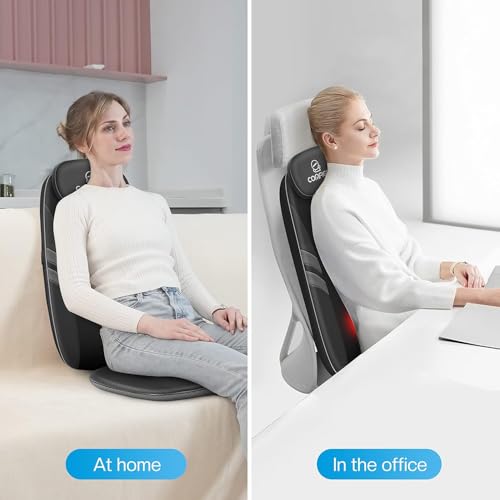 Image of COMFIER Back Massager for Back Pain,APP Control, Shiatsu Massage Chair Pad,Electric Chair Massagers with Heat,Seat Cushion for Office,Home,Ideal Gifts for Mom,Dad,Him,Her (Black (app control))