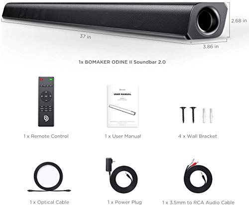 37 wireless 2.0 channel soundbar
