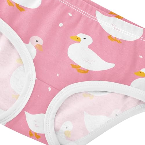 Wusikd White Duck Girls' Underwear Cotton Cute Girls Briefs Soft Toddler Underwear 2T4