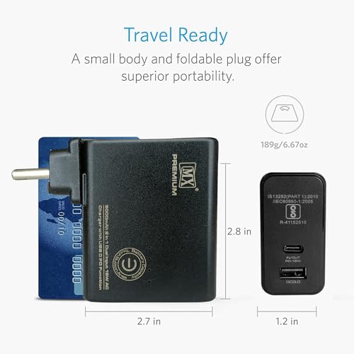 Image of MX 5000mAh 2-in-1 Powerbank with Wall Charger| Dual USB Ports | Portable Fast Charging for iPhone, Android & USB Devices | Compact Travel-Friendly Charger
