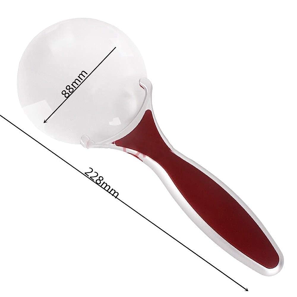 Lente d'Ingrandimento illuminata a LED con ingrandimento 3X 6X, Lente d'Ingrandimento Portatile Leggera, per Lettura, ispezione, Hobby, Lente d'Ingrandimento/Rossa