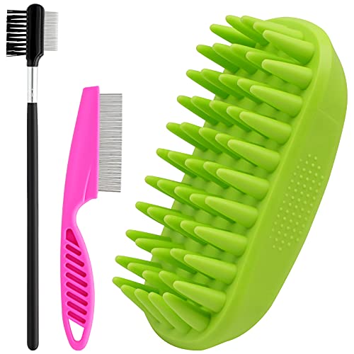 GUBCUB Pet Shampoo Brushes, Pet Mouse Grooming Shower Bath Brush, Soothing Massage Rubber Curry Comb for Long Short Haired Dogs and Cats