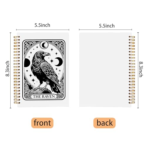 Carnet de notes corbeau tarot 14x21cm pour journal gothique - 7