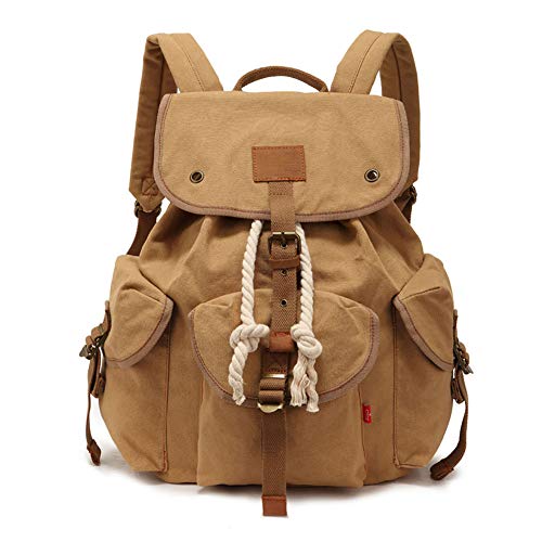 WYYHAA Mochila Informal Vintage Unisex  De Lona para Computadora Portátil   Viaje Gran