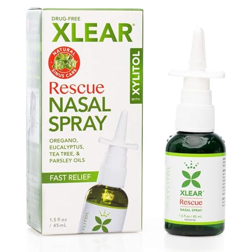 Xlear Rescue Natural Nasal Spray with Xylitol Oregano and Tea Tree (Pack of 1)