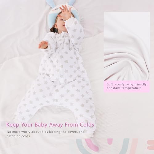 Image of WONDAY Toddler Sleep Sack with Feet, 2.5 Tog Lightweight Sleeping Sacks for Walking with Legs,6-12 Months