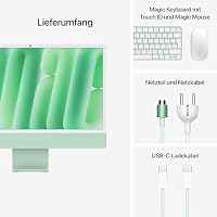 Apple iMac All-in-One Desktop-Computer mit M4 Chip mit 10 Core CPU und 10 Core GPU: 24" Retina Display, 24 GB gemeinsamer Arbeitsspeicher, 512 GB SSD Speicher, passendes Zubehör; Grün – Ansicht 6