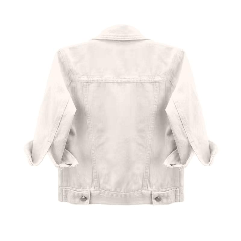 Plus Size Denim Jacket Light Weight Cropped Jean Jackets Lapel Button Down Long Sleeve Casual Tunic Coat2