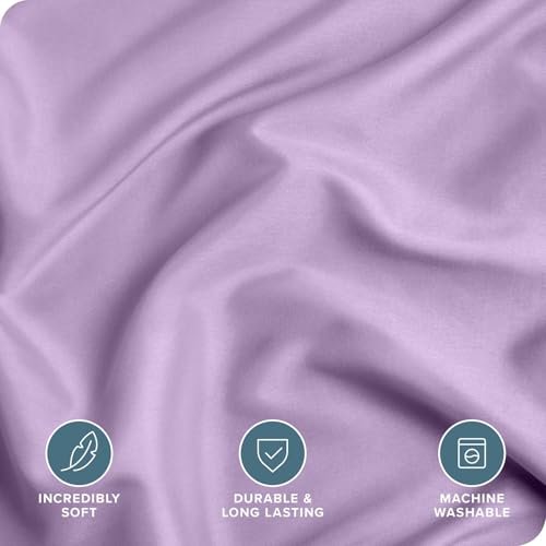 Image of Viewstar Premium Cotton Duvet Cover, King Size 91x101 Inches, 300 Thread Count, Ultra-Soft, Wrinkle-Free, Cotton-Quilt /Comforter Zipper Cover (Light Purple)