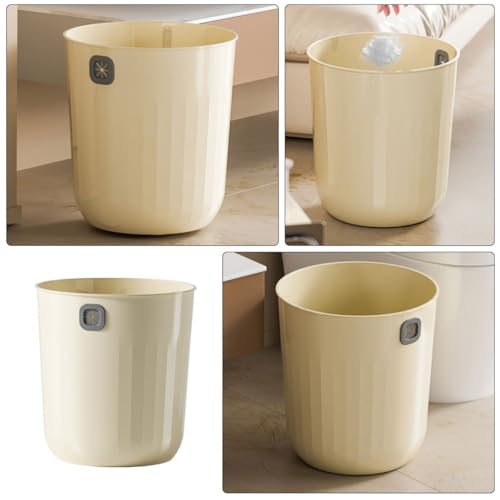 Caneca de basura pequeña de 12L beige para baño miniatura 3