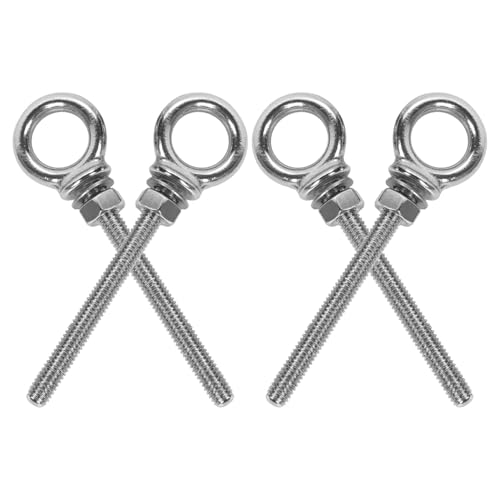 Alipis 4 Piezas Pernos de Ojo de Acero Inoxidable con Tuercas Tornillos de Gancho Cerrado para Fijación Paredes Anclajes Versátiles para Concreto y Metal