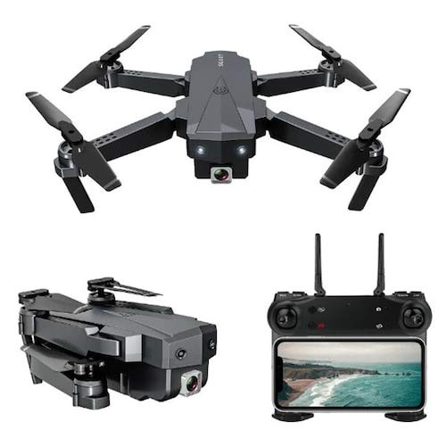 HaiMa Sg107 Hd Aerial Folding Rc Camera Drone Con Switchable 4K 50X Zoom Rc Quadcopter Rtf - Nero 4K Wifi Con Scatola A Colori